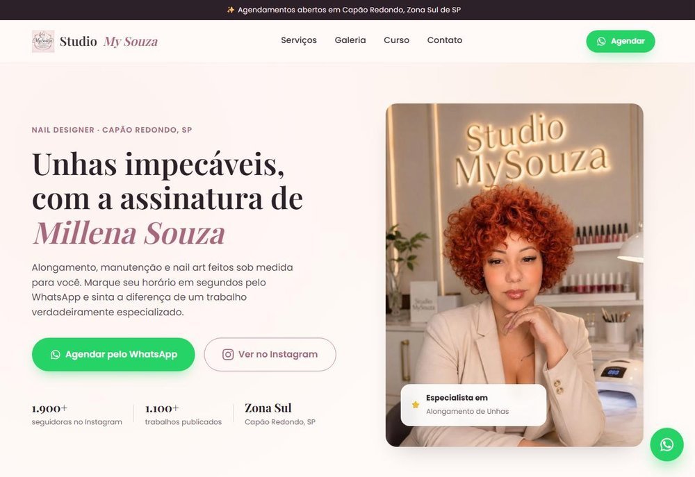 Prévia da página do Studio MySouza
