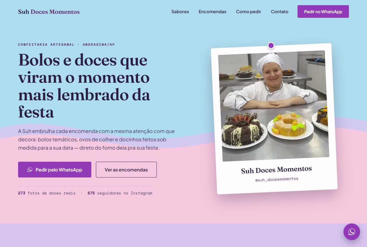 Prévia da página da Suh Doces Momentos
